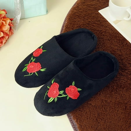 

QISIWOLE Women Men Unsexy Warm Flower Slipper Indoors Anti-slip Winter House Shoes rollbacks !