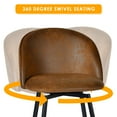 thumbnail image 3 of FurnitureR 25'' Backless Counter Bar Stools Set of 2, White Metal Legs, 3 of 7