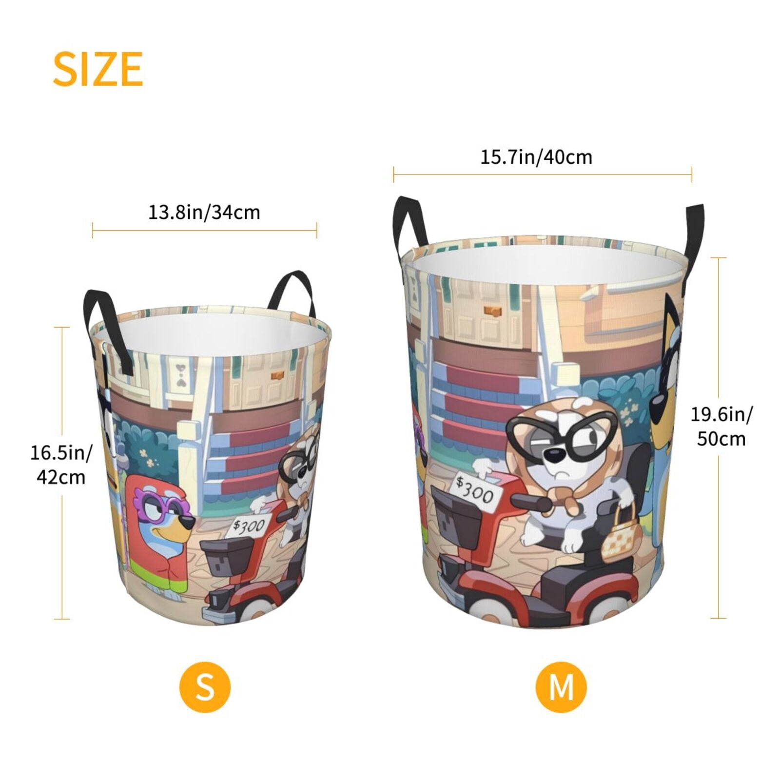 Johaoi Bluey Pattern Round Large Laundry Basket -Storage Basket - Toy Storage Basket, Perfect as Hamper, Kids Room Storage, and Toy Containment-