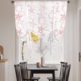 thumbnail image 3 of Pink Coastal Balloon Curtains for Windows, Bedroom Curtains 54 Inch Length, Starfish Nautical Ocean Sea Wooden Tie Up Curtains Panels Thermal Insulated Bathroom Curtains Window 42"x54", 3 of 8