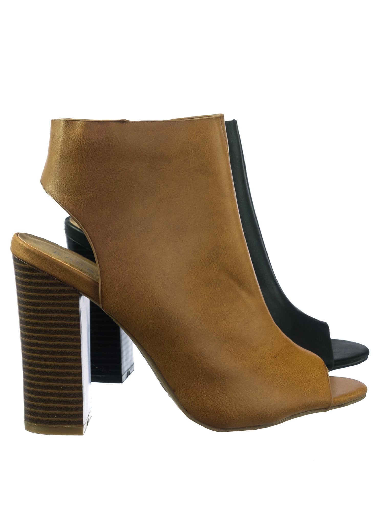 bamboo peep toe booties