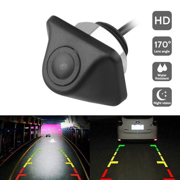 EIMELI Universal Backup Camera for Car, Waterproof Rear View Camera 170 Super Wide Angle Vehicle Reverse Camera HD Night Vision Universal Car Camera for Truck SUV RV Van (Black)