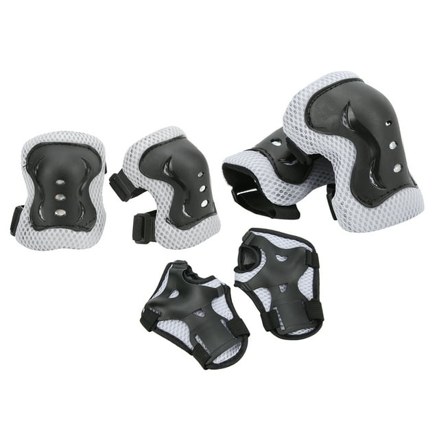 Elbow Knee Pads Wrist Guard, Adjustable Protective Safe Skateboard Pads Protective Gear Kit For Skateboarding For Skating Black,Blue