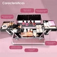 thumbnail image 2 of Neceser Maletín Reforzada Sincero Cosmetiquera Profesional de Belleza Estuche de regalo Rosa, 2 of 4