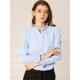 thumbnail image 2 of Blusa de Chifón Allegra K con Cuello Levantado y Volantes de Manga Larga con Cierre de Botones para oficina y Trabajo para Mujer Azul claro L, 2 of 6