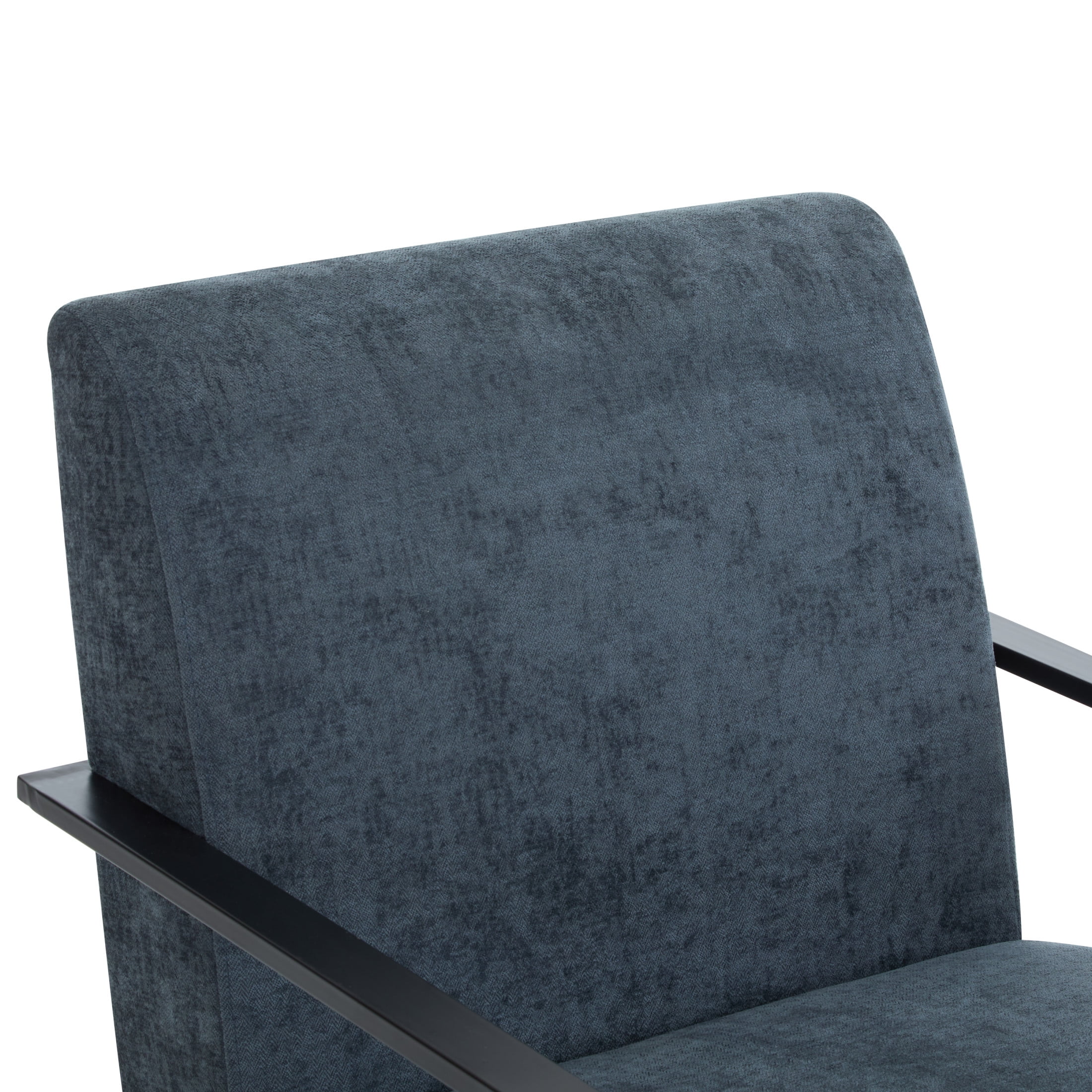 Briar Modern Blue Gray Upholstered Lounge Chair with Metal Frame