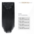 thumbnail image 3 of Natural Black Clip in Hair Extensions 100% Remy Human Hair Clip in Extensions Soft Silky Straight, 3 of 6