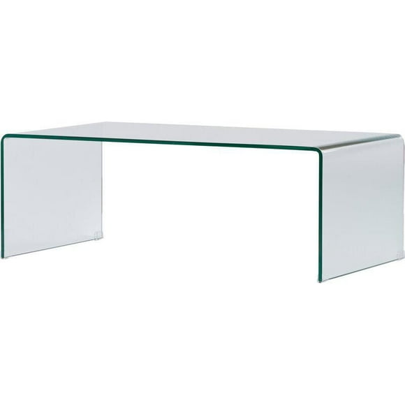 Heavenly Collection Glass Large Coffee Table in Clear, Clear Glass Large Coffee Table, Un-tempered Glass Large Coffee Table, Bent Glass Large Coffee Table, Waterfall Coffee Table, Glass Large Coffee T