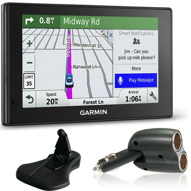 Garmin 0100153901 DriveSmart 50LMT GPS Navigator Charger + Friction Mount Bundle includes