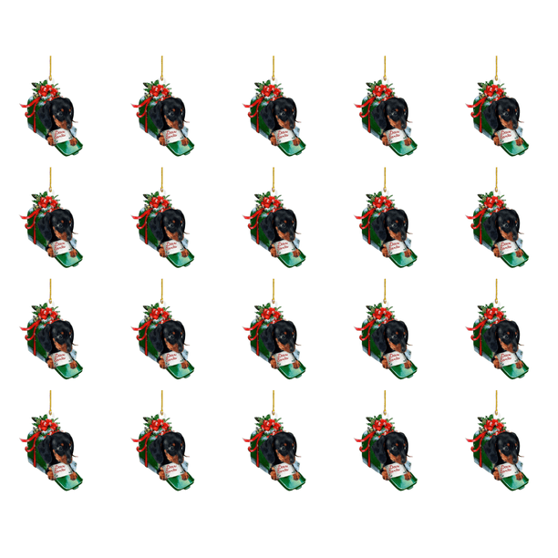Adorno Perro Salchicha Dibujos Animados Navidad Suministros Acrílicos para Fiesta en Casa (G)