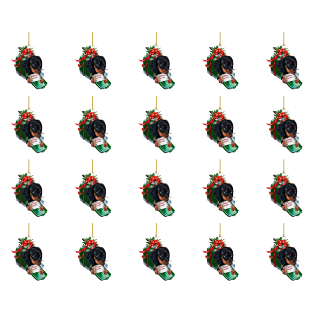 Adorno Perro Salchicha Dibujos Animados Navidad Suministros Acrílicos para Fiesta en Casa (G)