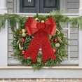 thumbnail image 3 of Glitter Christmas Wreath Bow Large Xmas Decoration Bow for Tree Garland Festival Holiday Party Supplies, Red 9 Inches, 3 of 7