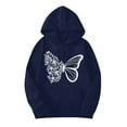 thumbnail image 4 of HSHMT Women's 2025 Fall Two Piece Women's 2 Piece Outfits Butterfly Print Hoodies Pullover Sweatshirt Sweatsuits Joggers Pants With Pockets, 4 of 5
