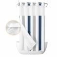 thumbnail image 2 of Navy Blue Striped No Hook Shower Curtain Waterproof,Bathroom Curtains with Snap in Liners and See Through Top Window,Geometric Grey White Vertical Stripes Hotel Bathtub Curtains Shower 54"Wx78"L, 2 of 8