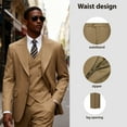 thumbnail image 5 of Men's Regular Fit 3 Piece Double Breasted Suit: Groom & Business Essential (Jacket+Vest+Pants), 5 of 7
