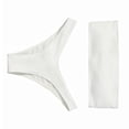 thumbnail image 1 of Sonducket Traje de baño elástico de piezas para mujer, ropa de playa sencilla, ropa de baño de ocio para vacaciones de verano Traje de baño Blanco, 1 of 6