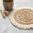 thumbnail image 4 of Woven Placemats, Heat Resistant Natural Seagrass Placemats with Fringed Edge, Round Handwoven Table Mats for Dining Table, Kitchen, and Farmhouse Decor, 4 of 6