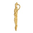 thumbnail image 2 of Auriga 14k Yellow Gold Polished / Textured Mermaid Chain Slide Pendant for Women, 2 of 6
