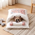 thumbnail image 5 of Japanese Style Pet Sleeping Bag Semi Enclosed Winter Warm Cat Dog Bed Removable Washable for Small to Medium Pets, Polyester, Pink M, 1 Count, 5 of 6