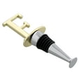thumbnail image 2 of Reusable Wine Cork Bottle Wine Stopper Top Closer Seal in Brass - Letter “F”, 2 of 7