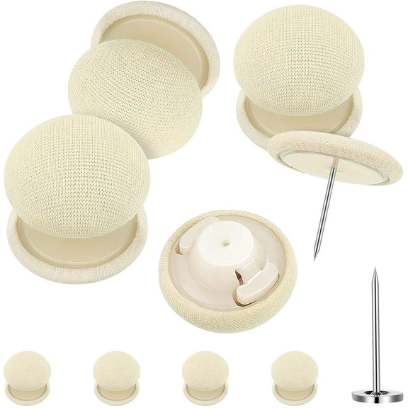 8 Pieces Duvet Clips for Comforter Inside Double Sided Pin Duvet Button Fasteners Holder,prevents Comforter from Shifting in Cover, Bedding Accessories(Beige)