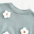 thumbnail image 5 of bbymog Newborn Girls Romper Fashion Cute Flower Bubble Romper Jumpsuit Boys Crewneck Long Sleeve Sweatshirt Rompers Green 6 Months, 5 of 7