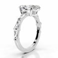 thumbnail image 2 of Dash Jewel 14K White Gold Plated Diamond Rings for Her - Wedding Ring - Emerald Cut Excellent 2.1 Ct Diamond Rings - Three Stone Diamond Ring for Women's - Engagement Wedding Diamond Rings, 2 of 3