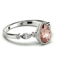 thumbnail image 2 of Dazzling Boho & hippiepie 1.25 Carat Pear Cut Morganite And Diamond Moissanite Engagement Ring Classic Wedding Ring in 925 Sterling Silver With 18k White Gold Plating, Birthday Gift, Promise Ring, 2 of 3