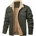 thumbnail image 5 of 2025 New Men's Winter Casual Fleece Jacket Solid color Warm Non-elastic Lapel Button jacket suitable for daily commuting outdoor (brown,L), 5 of 6