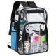 thumbnail image 1 of Mochila Transparente Grande De PVC Resistente Para Estudiantes, Con Correas Reforzadas Y Bolsa Transparente Para Libros, Ideal Para La Escuela, Deportes, Trabajo, Viajes Y Universidad, En Gris, Negro,, 1 of 4