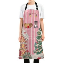 Yayeee Chief Kitchen Apron with Pockets for Cooking Water Resistant Unisex Adjustable Neck Strap, Brown Gingerbread House