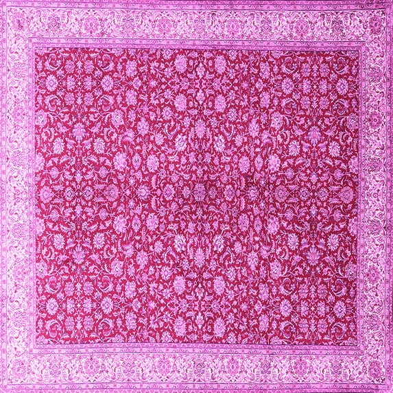 Ahgly Company Indoor Square Persian Pink Traditional Area Rugs, 6' Square