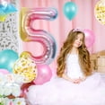 thumbnail image 5 of RV Globo de niña de 5º cumpleaños, 5º cumpleaños, globo rosa número 5, decoración de cumpleaños, globo de feliz cumpleaños, decoración de fiesta de cumpleaños de 5ª niña, 5 of 5
