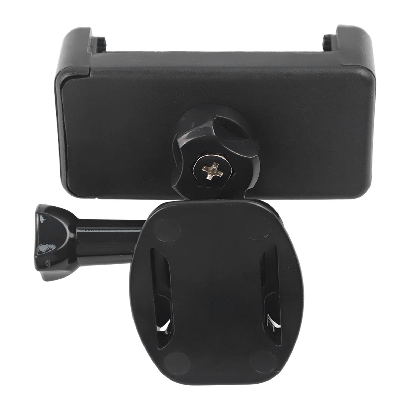 Baguer Motorcycle Helmet Phone Mount Base for Action Camera, ABS Anti-Slip Shockproof Holder for Flat Curved Surfaces, Black