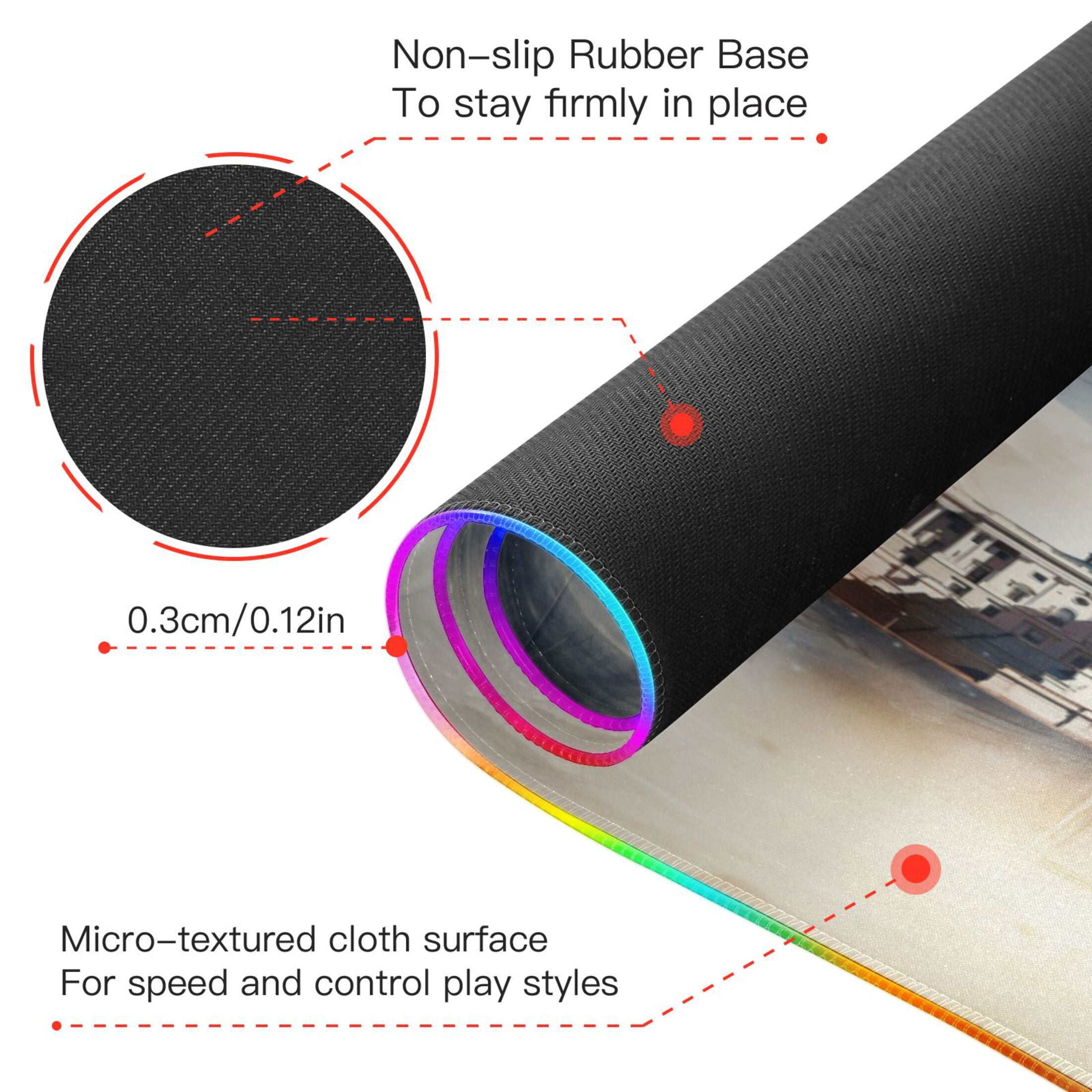 Wireless Charging Mouse Pad Large RGB Gaming Desk Mat 13 Light Modes Mousepad 35.4x15.7 White House and American Flag