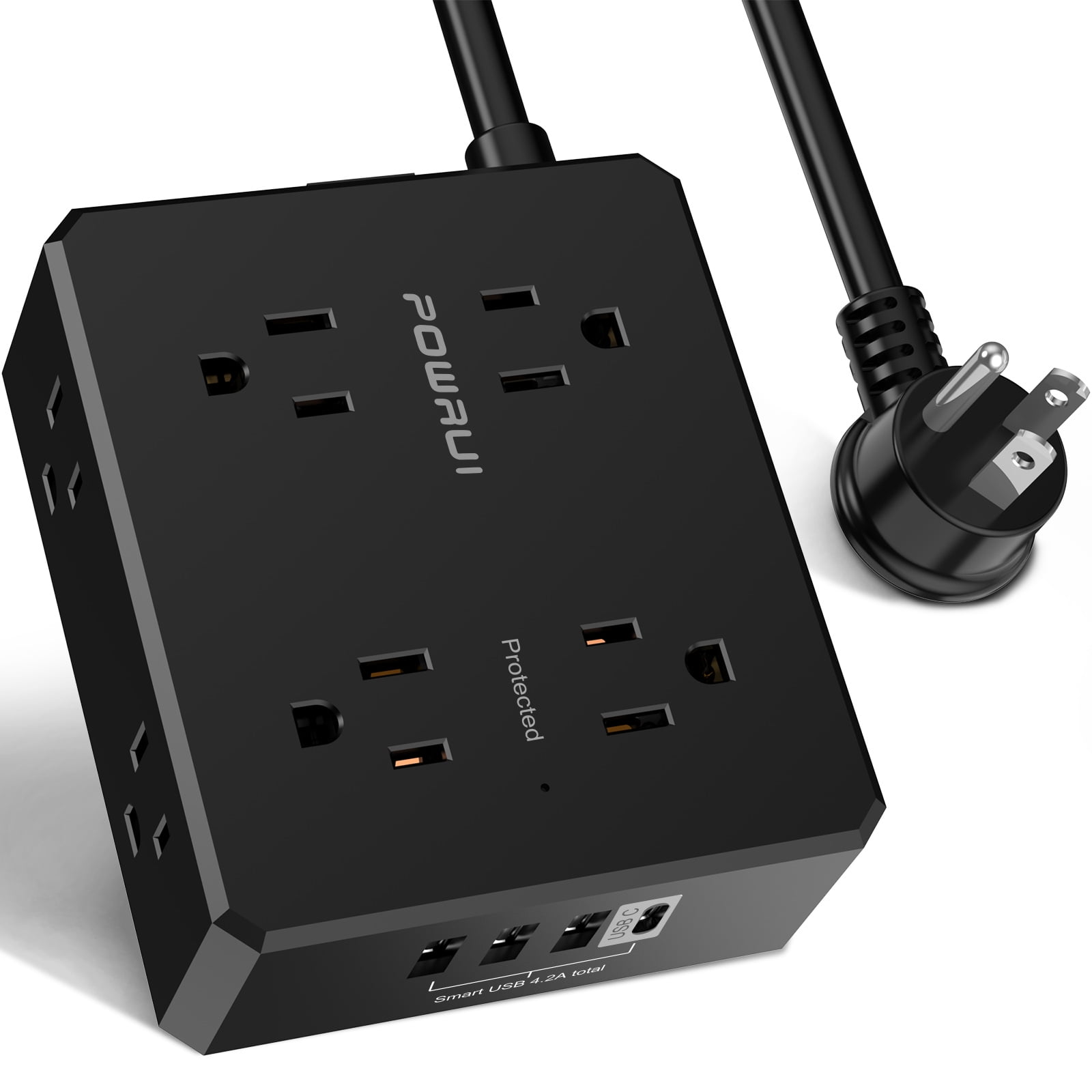 Surge Protector Power Strip , YINTAR 6Ft Extension Cord with 8 Outlets