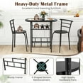 thumbnail image 6 of Gymax 3 Piece Dining Set Home Kitchen Furniture Table and 2 Chairs Black, 6 of 10