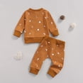 thumbnail image 3 of Kmbangi T-Shirts à Manches Longues à Col Rond pour Enfants avec Imprimé Soleil et Lune + Pantalons avec Poches, 3 of 7
