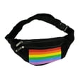 thumbnail image 1 of Black Canvas Rainbow Print Adjustable Fanny Pack, 1 of 3