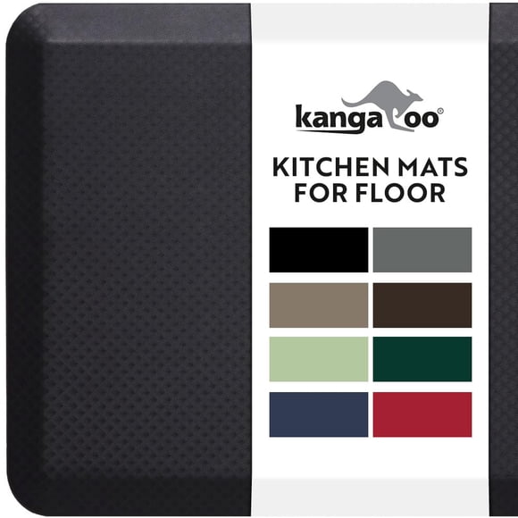 KANGAROO 3/4" Thick Superior Comfort, Relieves Pressure, All Day Ergonomic Stain Resistant Floor Rug Anti Fatigue Cushion Mat, Du