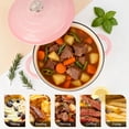 thumbnail image 2 of Enameled Cast Iron Dutch Oven, TAIMASI 5QT Dutch Oven Pot with Lid & Cotton Potholders, Heavy-Duty Cookware for Braising, Stews, Roasting, Bread Baking, All Stovetop Compatible (Pink), 2 of 8