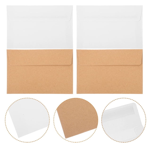 IDEANATEGRATE 50pcs Blank Card Envelopes Kraft Paper Print Ready For Weddings