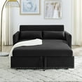 thumbnail image 5 of DEALTOPS Home Velvet USB Sleeper Sofa Couch Bed, Black, 5 of 8