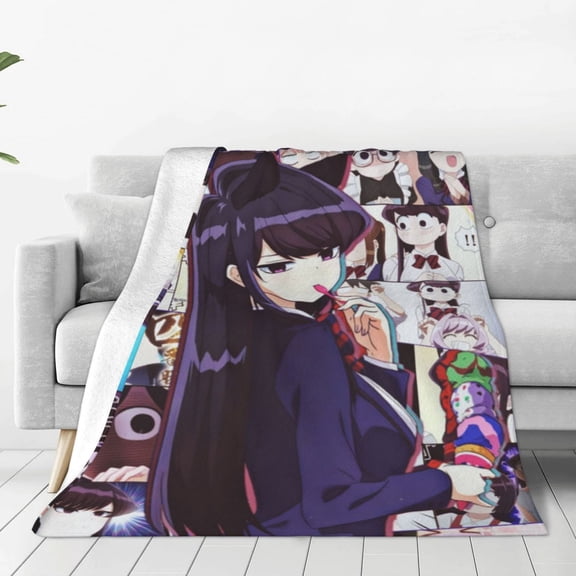 Anime Komi Can'T Communicate Komi Shouko Throw Blanket Couch Bed Sofa Soft Lightweight Warm Cozy Flannel Fleece Bed Blanket 50"X40"