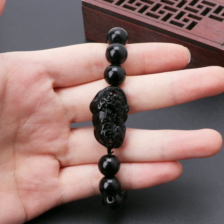 UNTERING Commerce Black Obsidian Stone Pixiu Pi Yao Bracelet