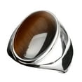 thumbnail image 1 of FORYULIK Stainless Steel Cat Eye Stone Ring Titanium Steel Ring, 1 of 3