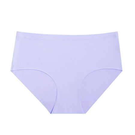 Diufon Panties Underwear for Women Seamless Mid Rise Briefs Solid Color Traceless Womens Panty (X-Large  Purple)
