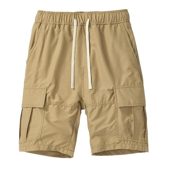 JIUKE Men's Cargo Shorts Casual Drawstring Elastic Waisted Work Shorts Drawstring Summer Hiking Shorts