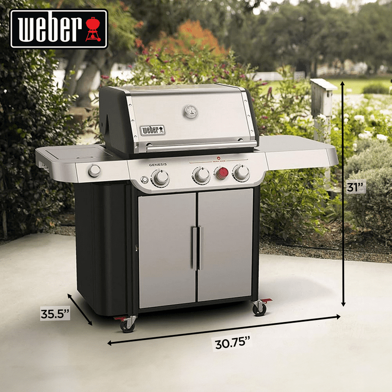 Weber Genesis S 335 3 Burner Natural Gas Grill Stainless Steel Silver Walmart