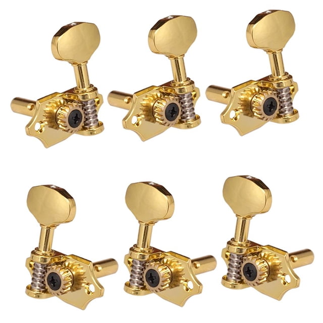 Tachiuwa 6pcs 3 Left 3 Right Guitars Replacement String Tuning Keys Pegs Heads Golden For